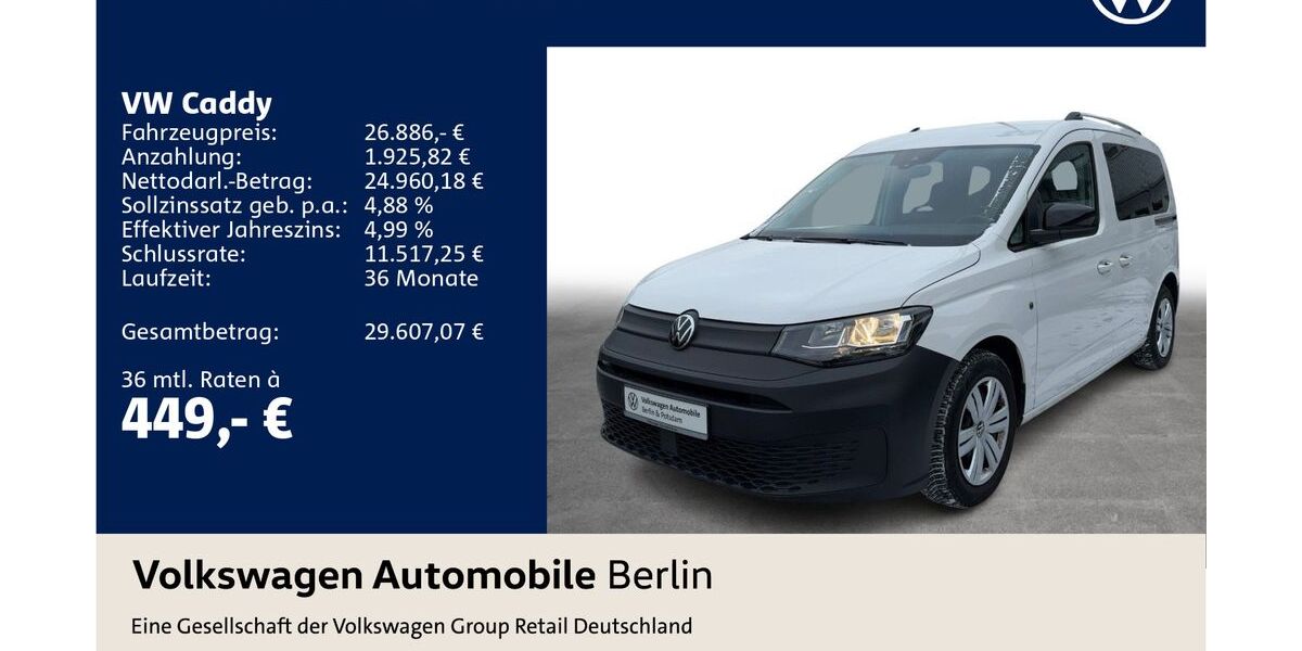 VW Caddy 28.930 km 26.886 &euro; Berlin 12681