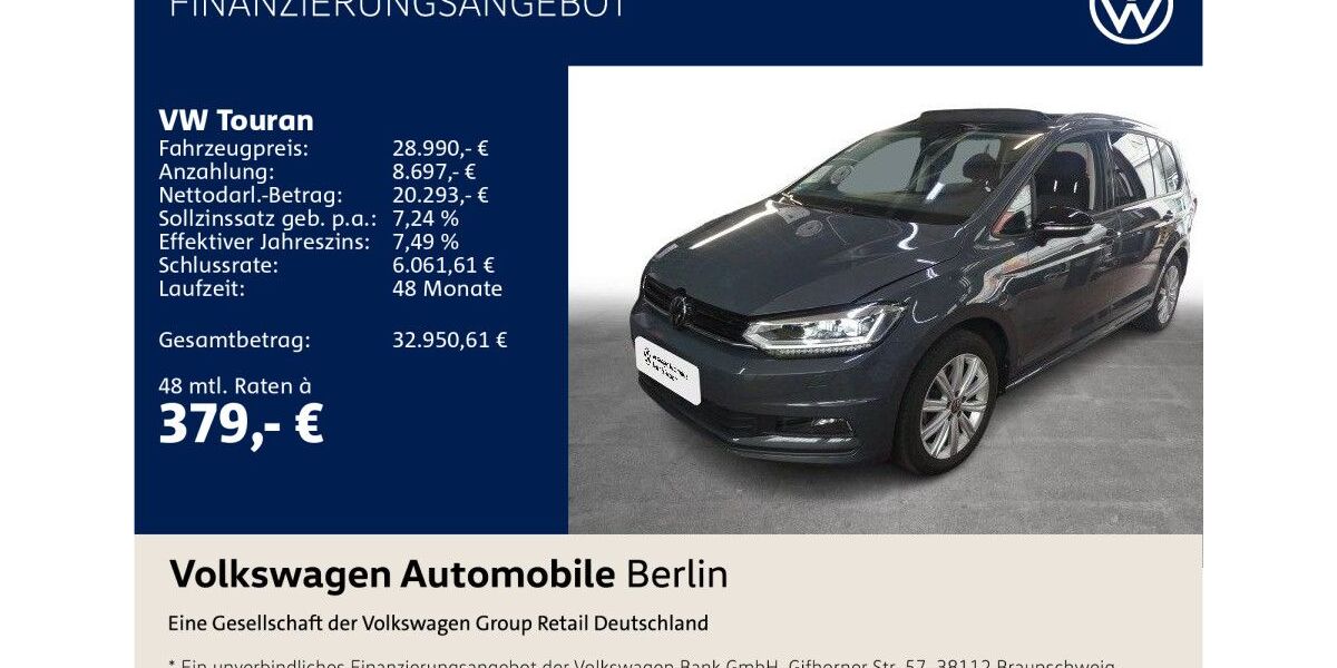 VW Touran 39.237 km 28.990 &euro; Berlin 10587