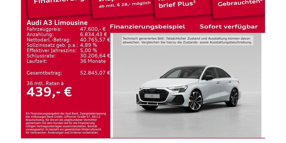 Audi A3 6.001 km 47.600 &euro; Berlin 12489