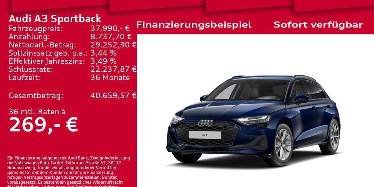 Audi A3 7.627 km 37.990 &euro; Berlin 12489